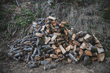 Stack of wood for the oven