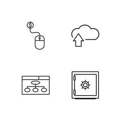 business simple outlined icons set - 224269067