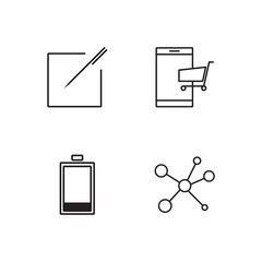 business simple outlined icons set - 224269083