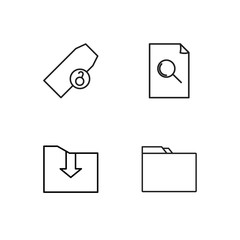 business simple outlined icons set - 224269096
