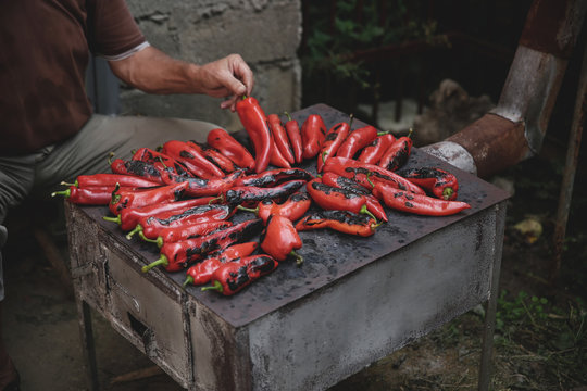 Peppers on the stove