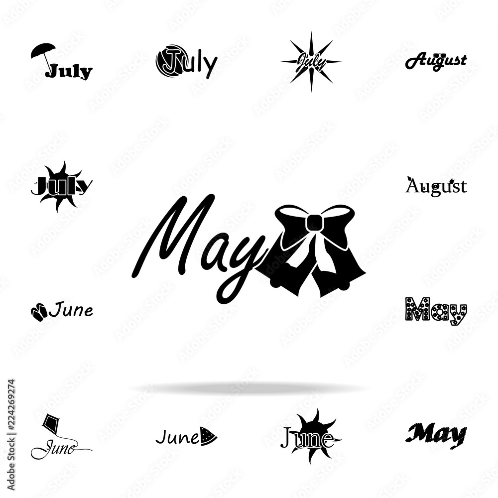 Poster may icon. name of month icons universal set for web and mobile