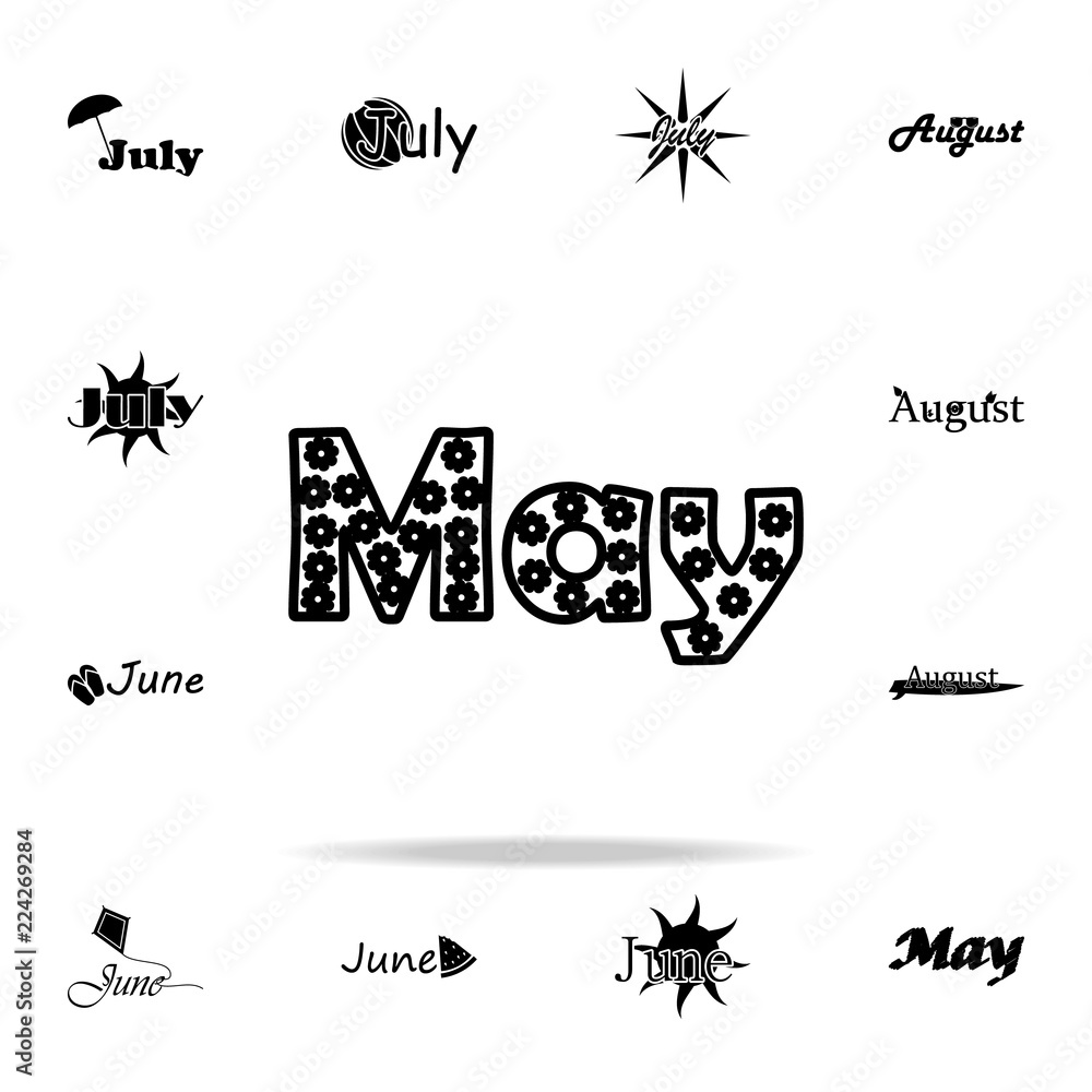 Poster may icon. name of month icons universal set for web and mobile