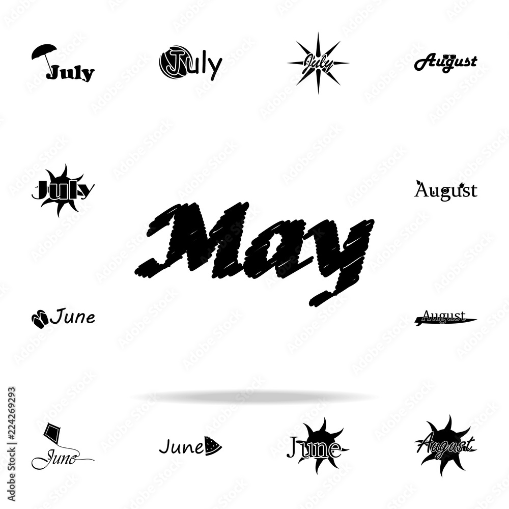 Poster may icon. name of month icons universal set for web and mobile