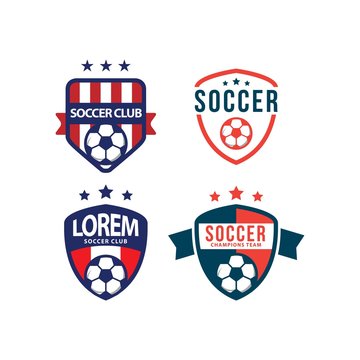 Soccer Club Logo Set Vector Template Design Illustration