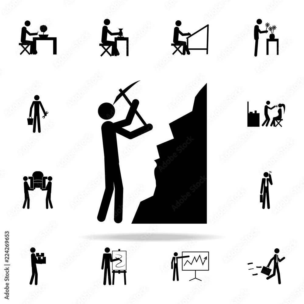 Poster miner icon. people in work icons universal set for web and mobile