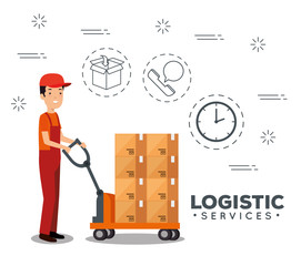 logistic services with delivery worker