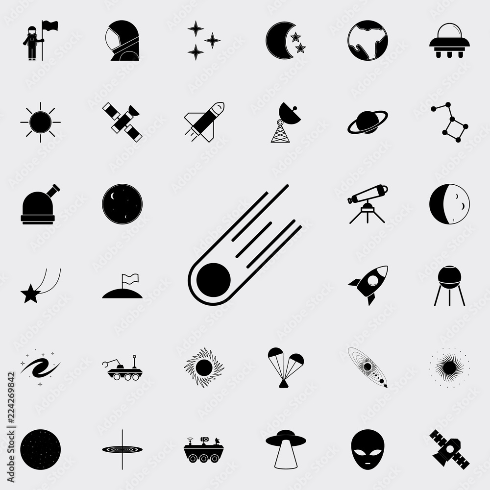 Poster comet icon. space icons universal set for web and mobile