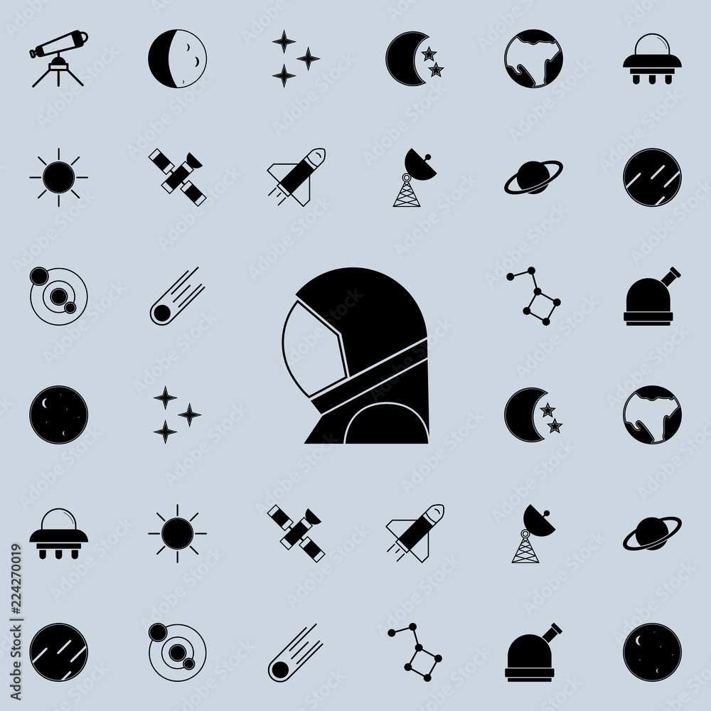 Poster cosmonaut's space suit icon. space icons universal set for web and mobile