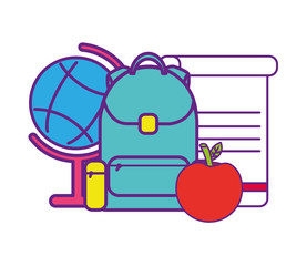 bag school with set icons