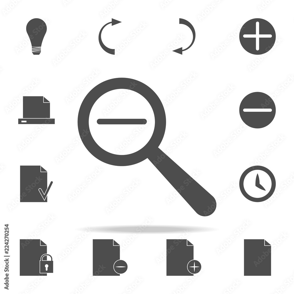 Poster magnifier minus icon. web icons universal set for web and mobile