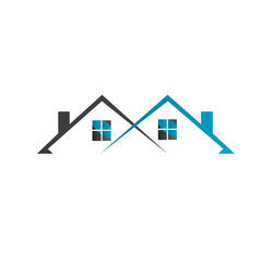 real estate logo house roof design vector