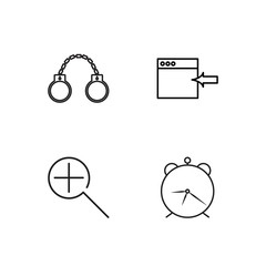 business simple outlined icons set