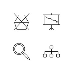 business simple outlined icons set