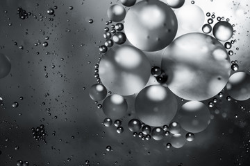 Abstract Droplets Background Black and White