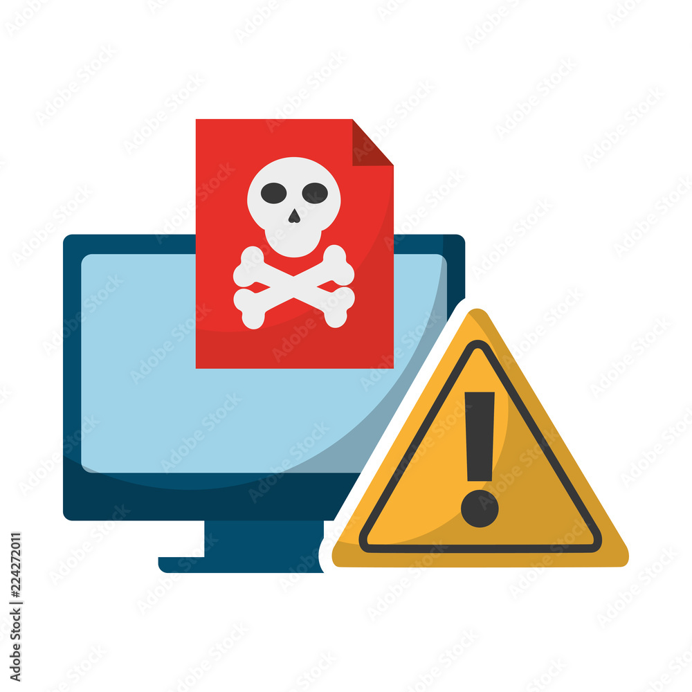 Poster data protection computer danger problem alert