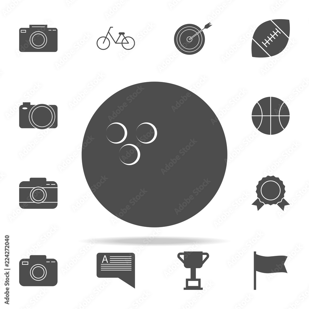 Poster bowling ball icon. web icons universal set for web and mobile
