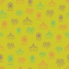 Vector yellow carnival seamless pattern background. Suitable for fabrics, wallpapers, gift wrappers, scrapbook projects