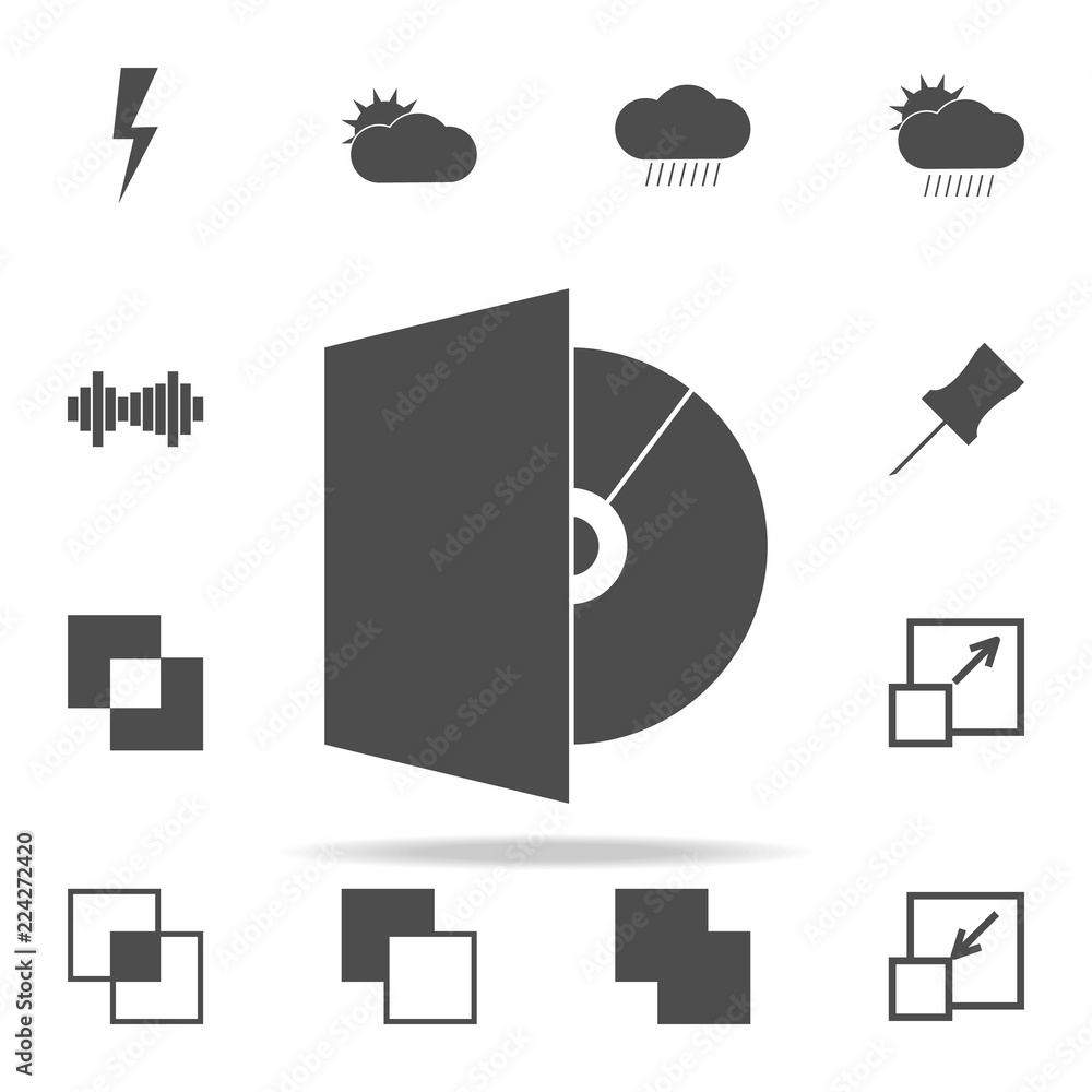 Aufkleber cd drive icon. web icons universal set for web and mobile