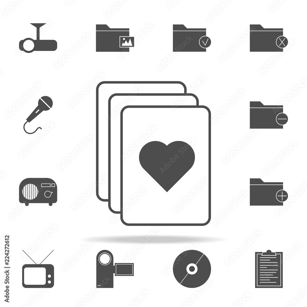 Poster a stack of game cards icon. web icons universal set for web and mobile