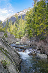 Fototapeta na wymiar Pyramid Creek at Twin Bridges in N. California's Desolation Wilderness