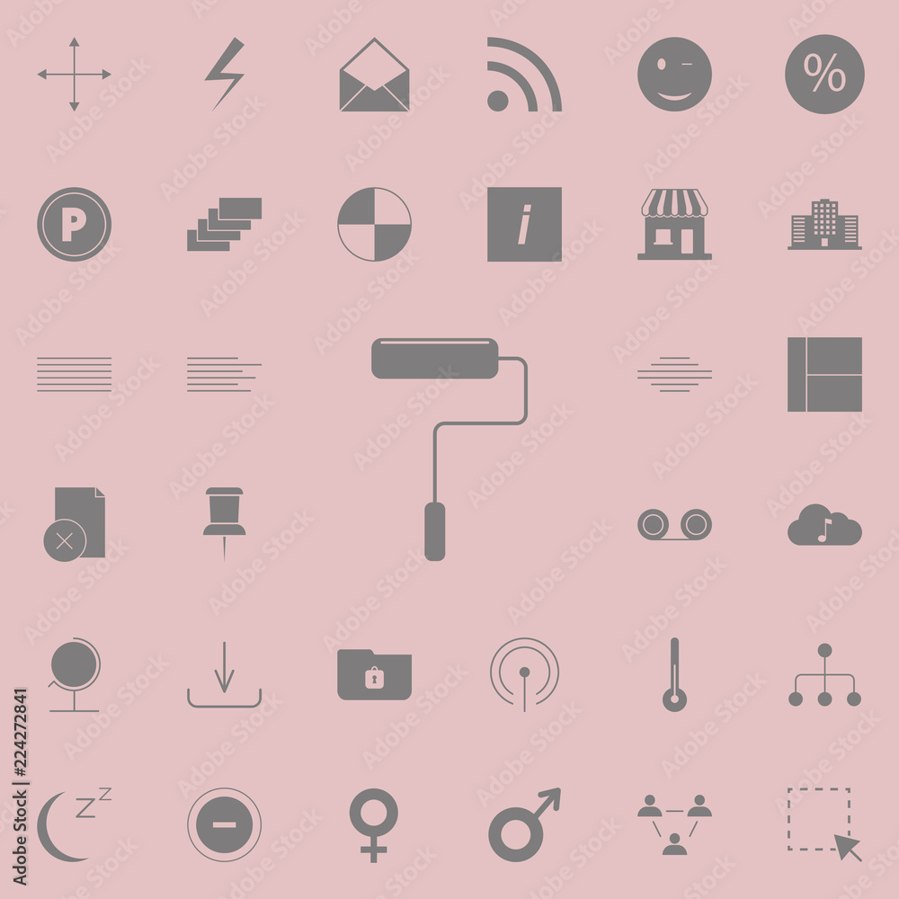 Aufkleber paint roller icon. web icons universal set for web and mobile