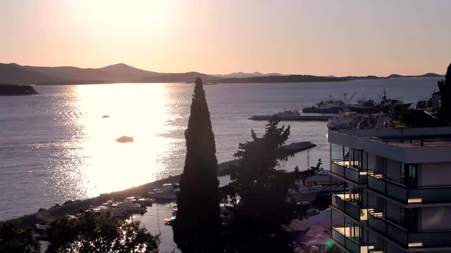 Time lapse shows the sunset in the idyllic town of Biograd na Moru, Croatia. It was shot in July 2018.