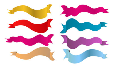 collection of ribbon banner vector