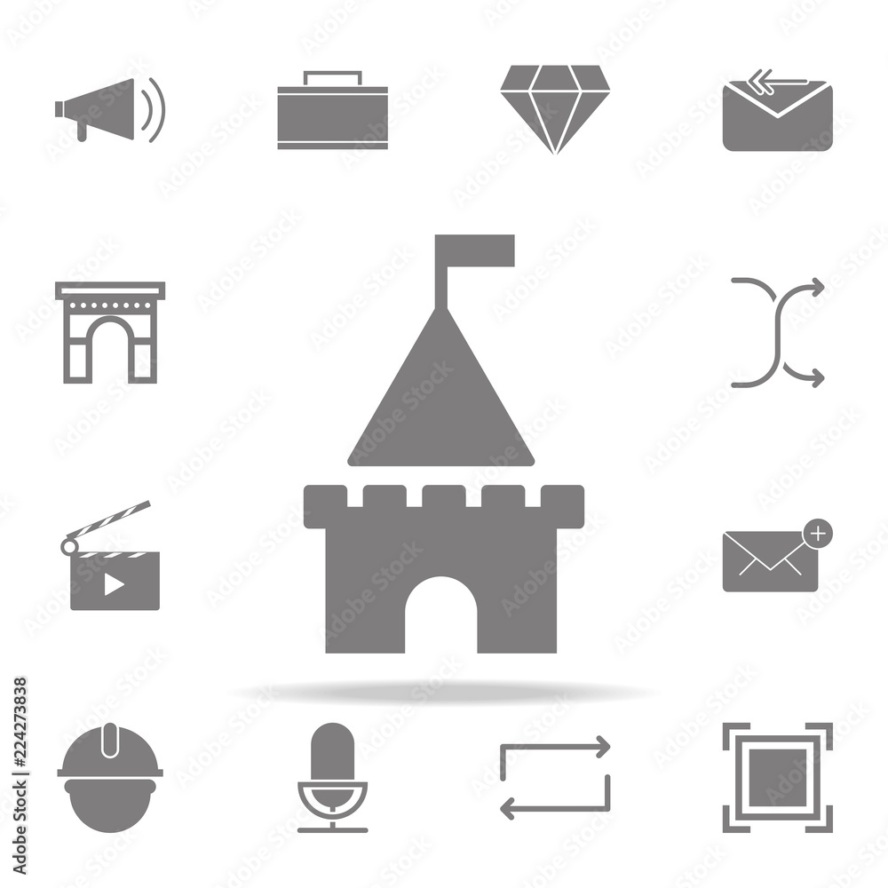 Poster flag castle icon. web icons universal set for web and mobile
