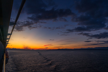 Sunset view from Alaska Cruise