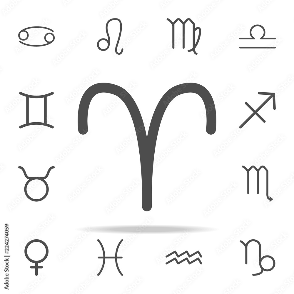 Poster zodiac aries mars icon. web icons universal set for web and mobile