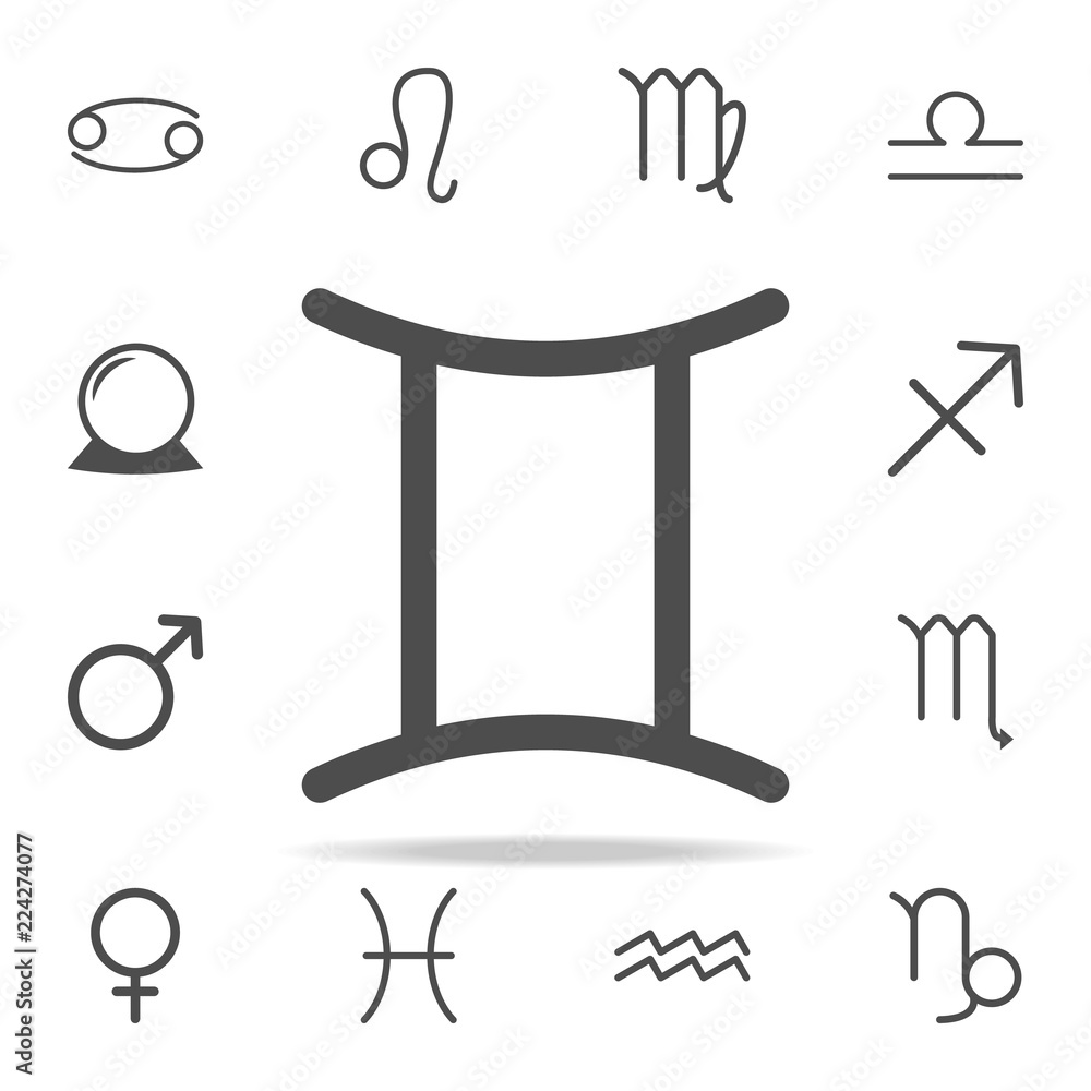 Poster zodiac twins of mercury icon. web icons universal set for web and mobile