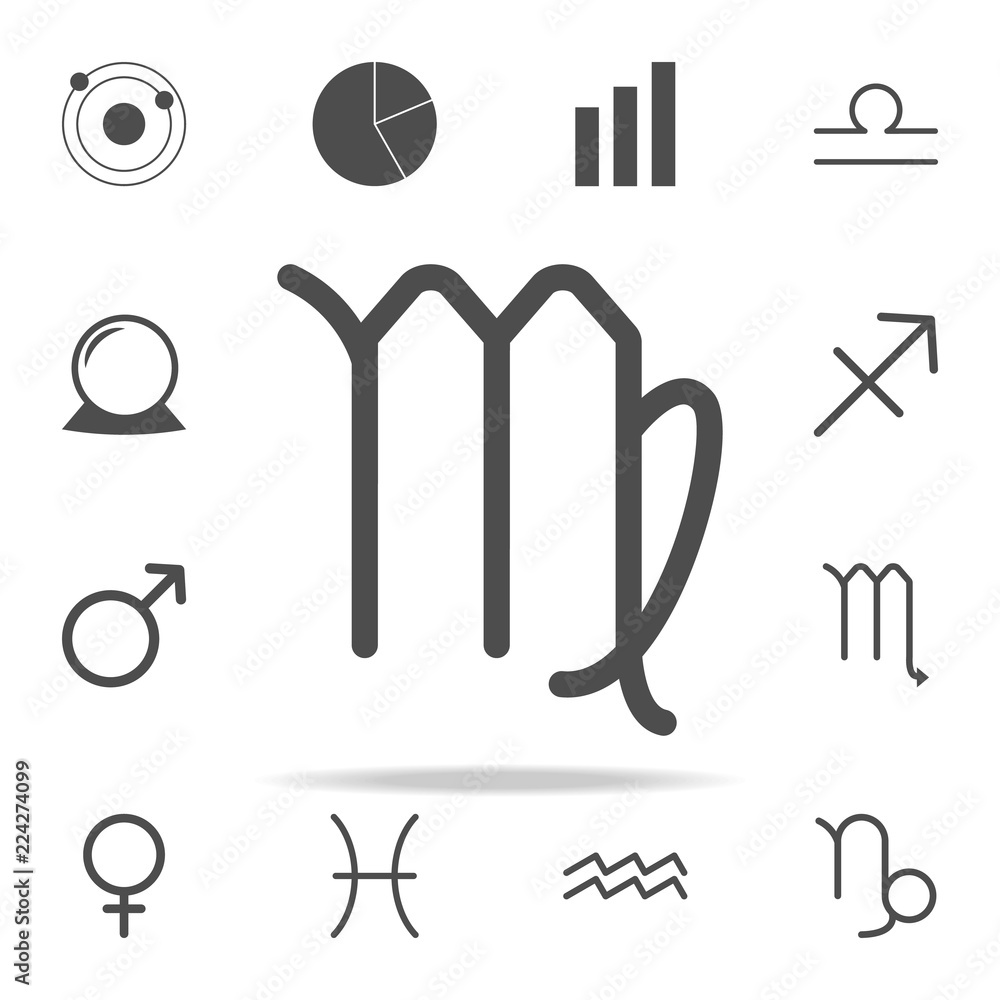 Poster zodiac virgo mercury icon. web icons universal set for web and mobile
