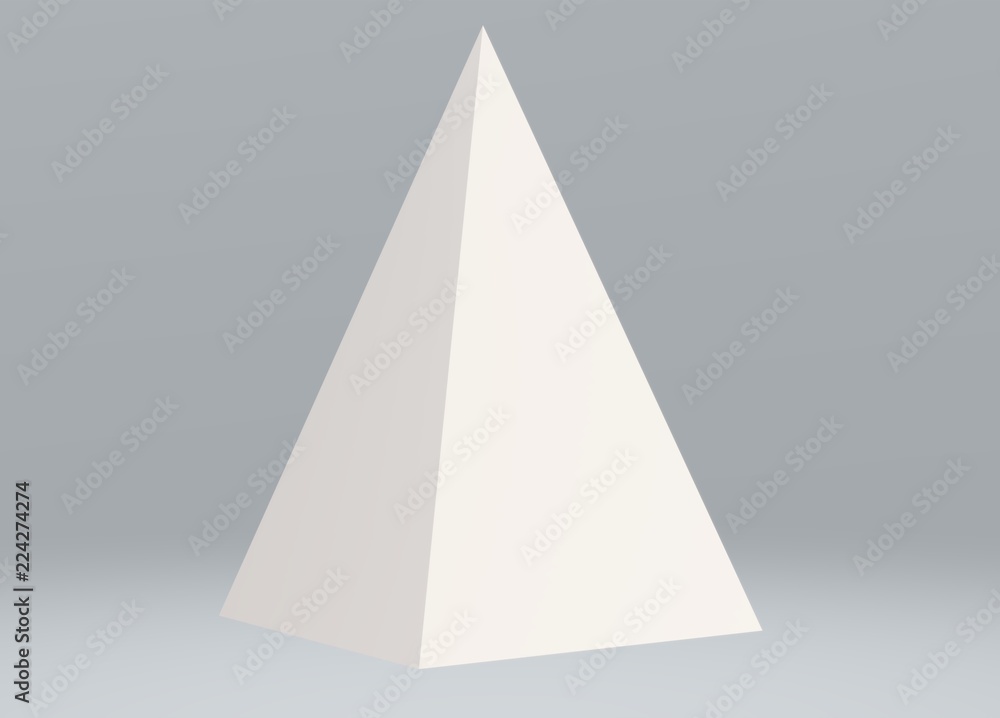 Poster 3d triangle isolated on gray background. triangle sign.