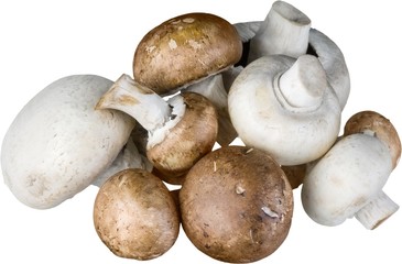 Champignons and Crimini Mushrooms - Isolated