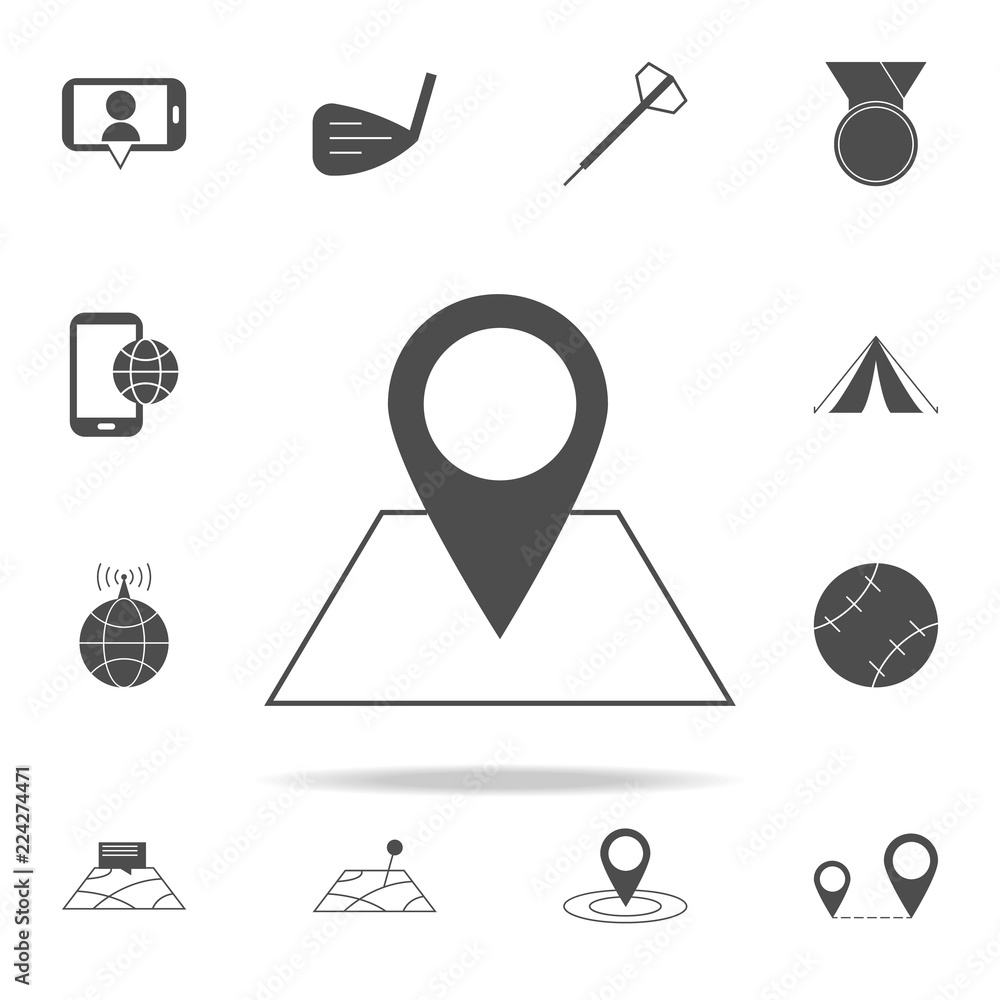 Poster pin on the map icon. web icons universal set for web and mobile