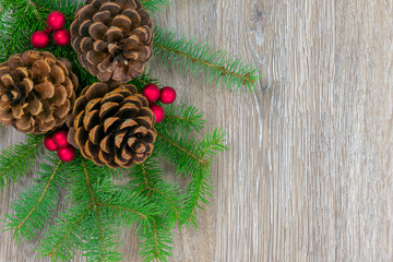 holiday border in the upper left corner with copy space