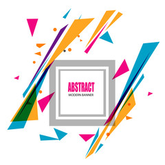 set of abstract geometric sale banner or background vector