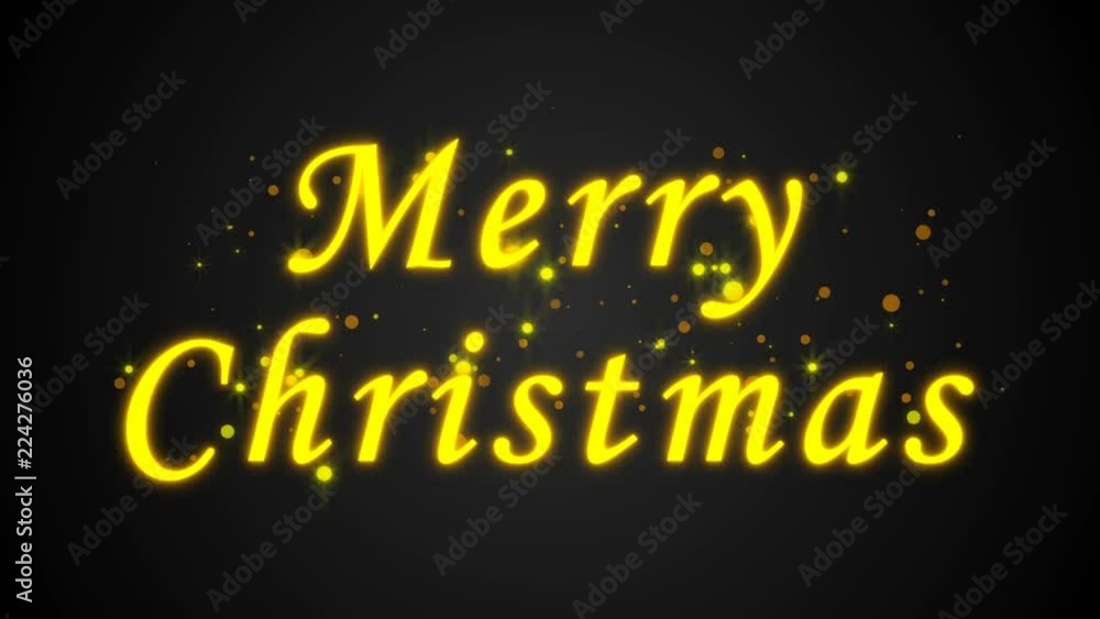 Poster merry christmas bright text and snowfall, 3d rendering background, computer generating for holidays 