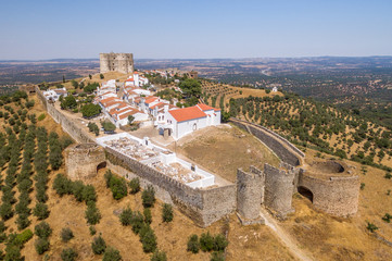 Fototapeta na wymiar Evora Monte in Portugal historic medieval village with white washed houses