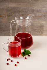 fresh cranberries juice with mint