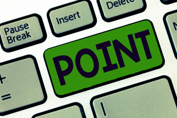 Writing note showing Point. Business photo showcasing dot or other punctuation mark Tapered sharp...