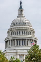US Capitol Building Dome with American Flag