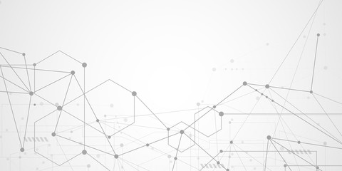 Abstract connecting dots and lines. Connection science background. Vector illustration