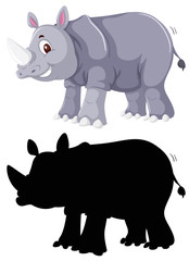 Colour and silhouette of rhinoceros