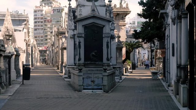 Street junction at daytime in La Recoleta Cementery