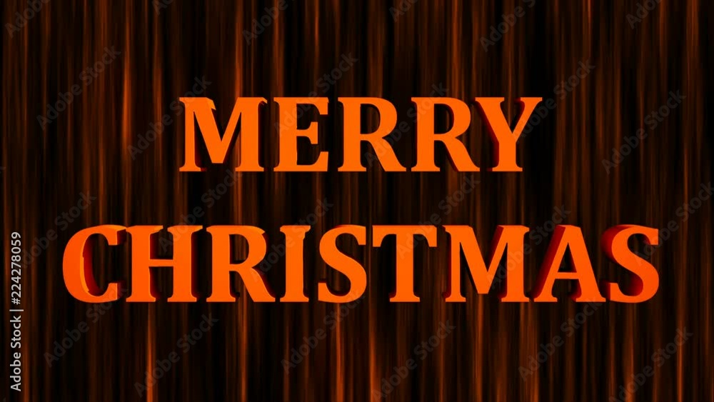 Poster merry christmas bright text and snowfall, 3d rendering background, computer generating for holidays 