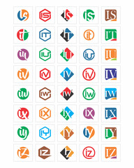 mixed typography alphabet typeset typeface logotype font image vector icon set