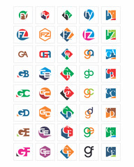 mixed typography alphabet typeset typeface logotype font image vector icon set