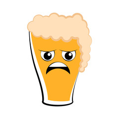 Colored sad beer glass icon